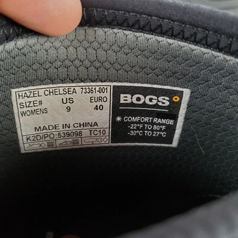 Bogs Hazel Womens Chelsea Boots Sz 9 M Comfort Black Air Mesh Lined Waterproof